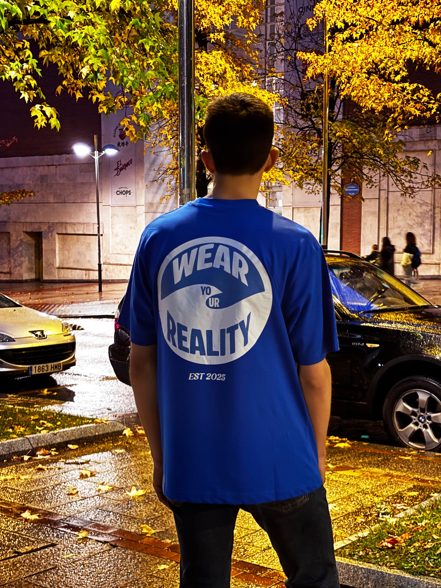 Wear your Reality oversized blue t-shirt
