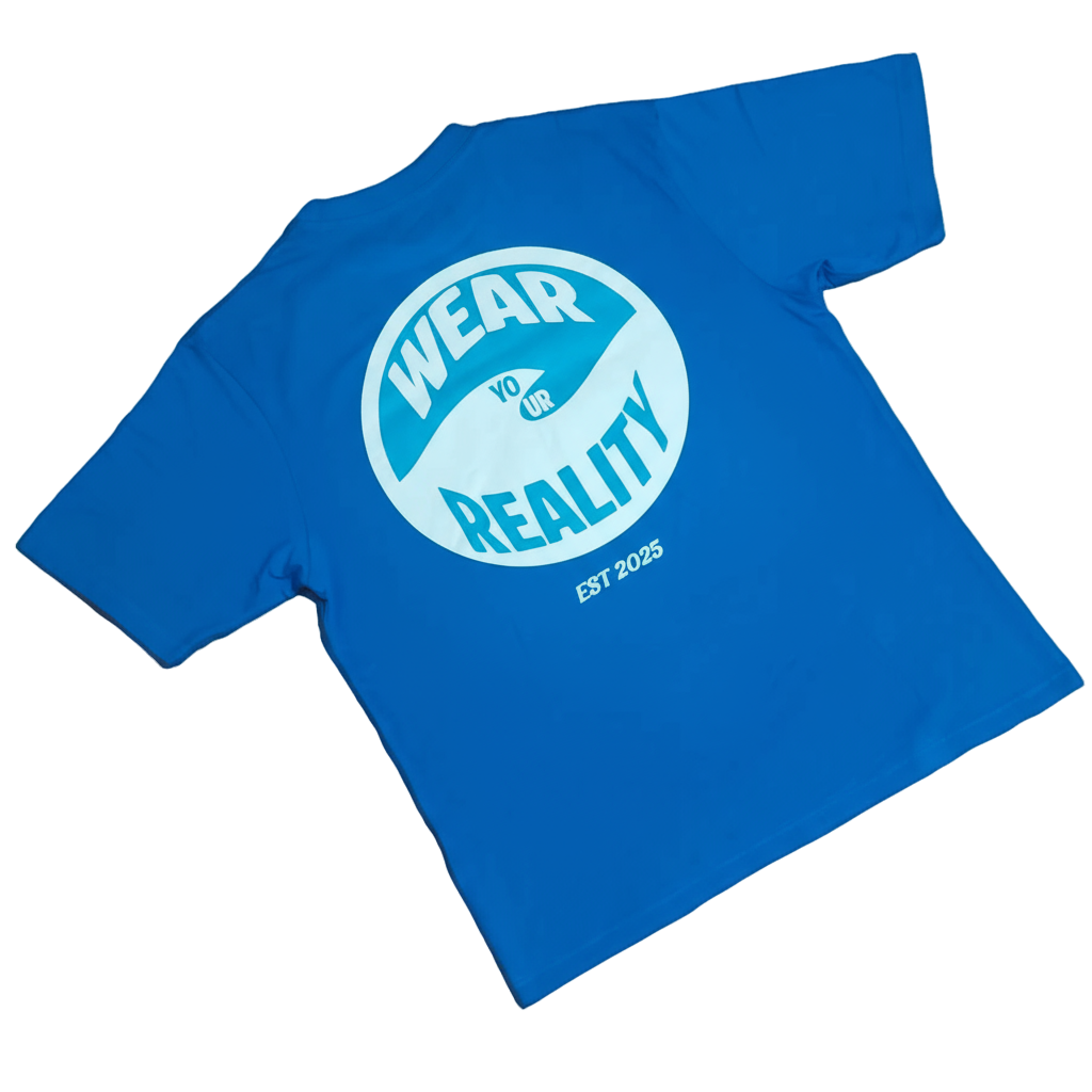 Wear your Reality oversized blue t-shirt