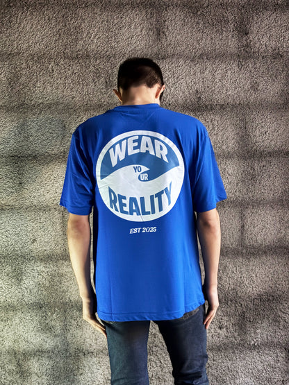 Wear your Reality oversized blue t-shirt
