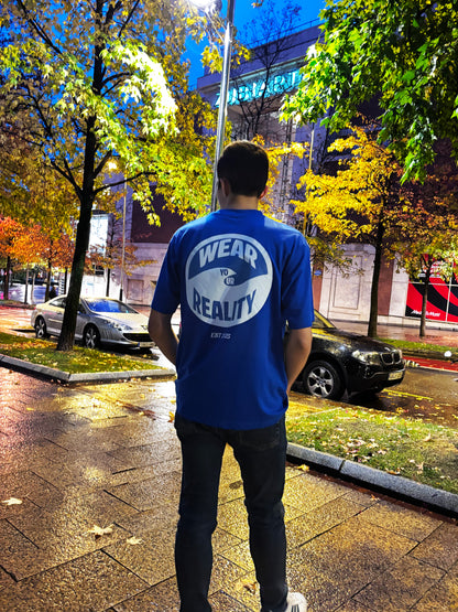 Wear your Reality oversized blue t-shirt