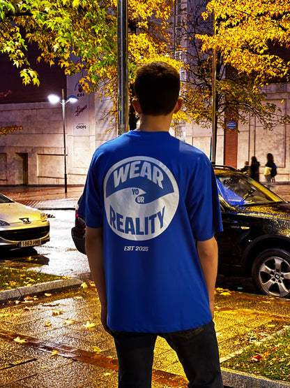 Wear your Reality oversized blue t-shirt